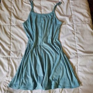 Blue Spaghetti Strap Mini Dress